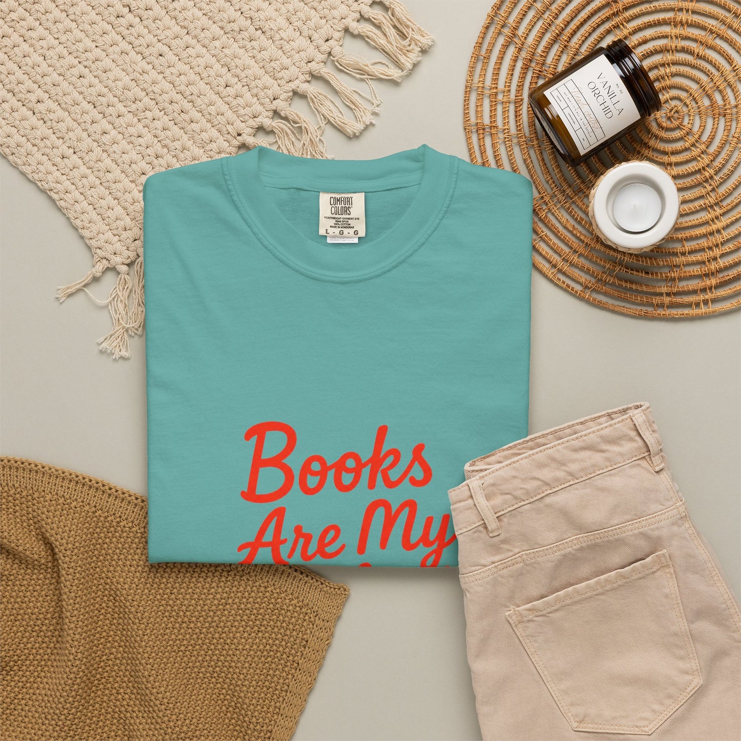 Books Are My Hyperfixation T-Shirt — Cute Red Script Reading Tee for Book Lovers