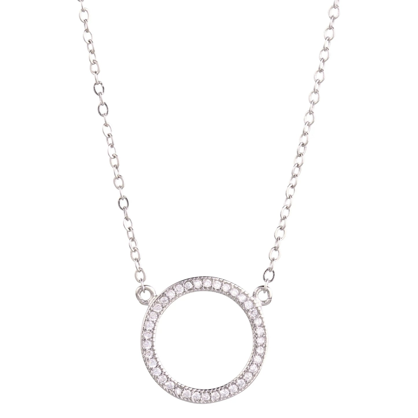 Collier Pendentif Rond Pavé