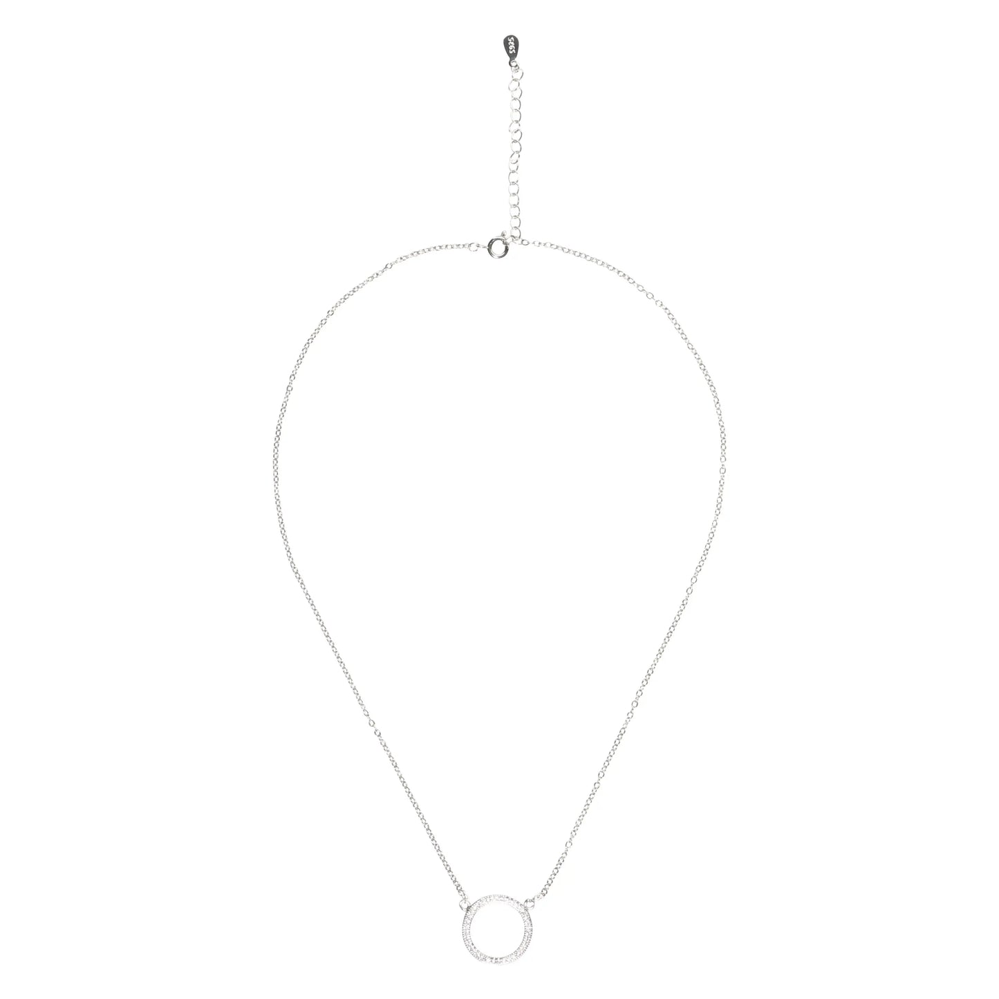 Collier Pendentif Rond Pavé