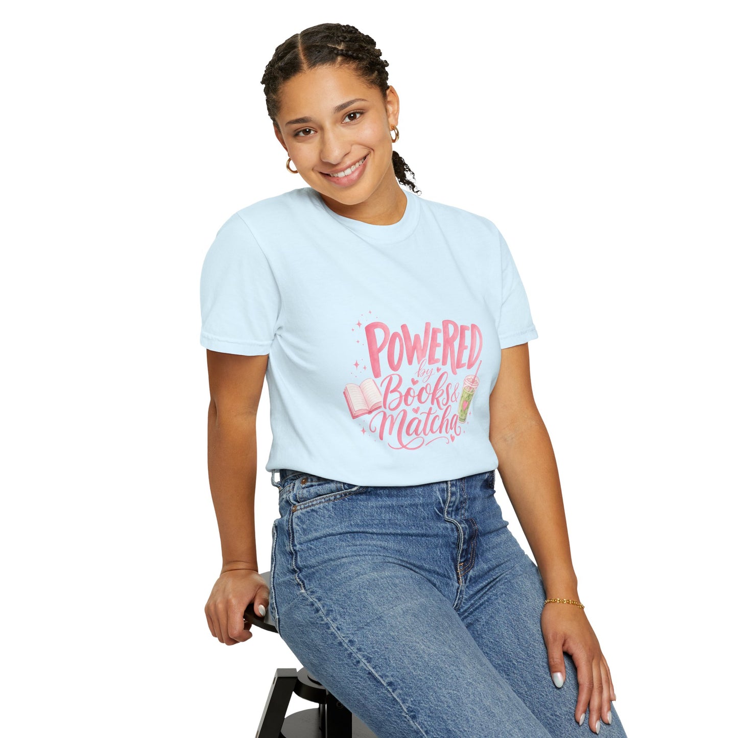 "Powered by Books & Matcha" T-Shirt