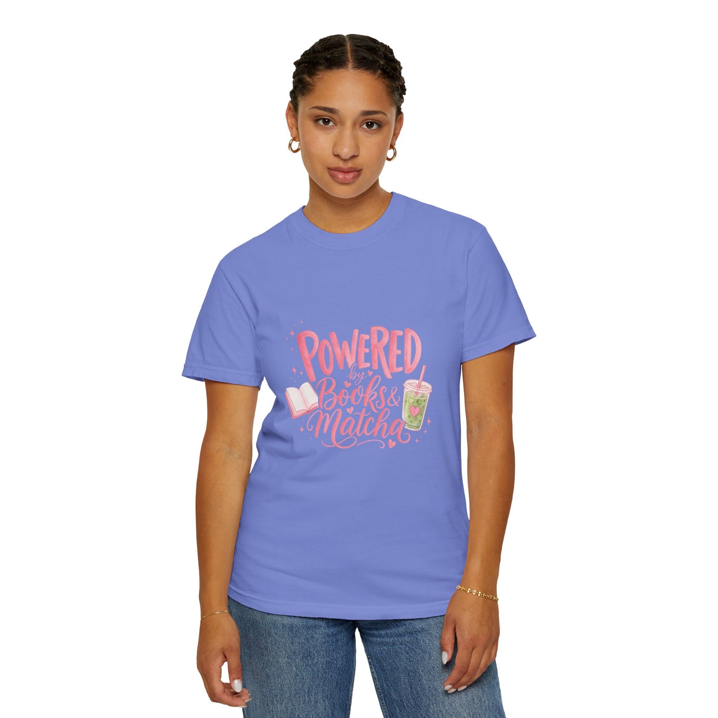 "Powered by Books & Matcha" T-Shirt