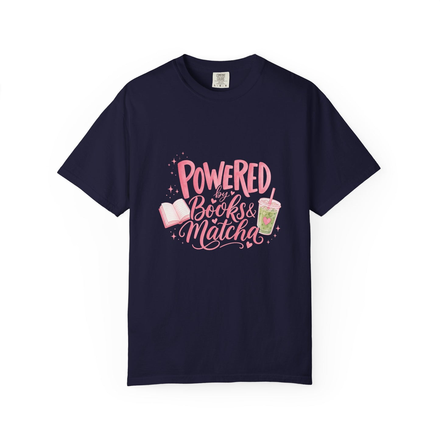 "Powered by Books & Matcha" T-Shirt