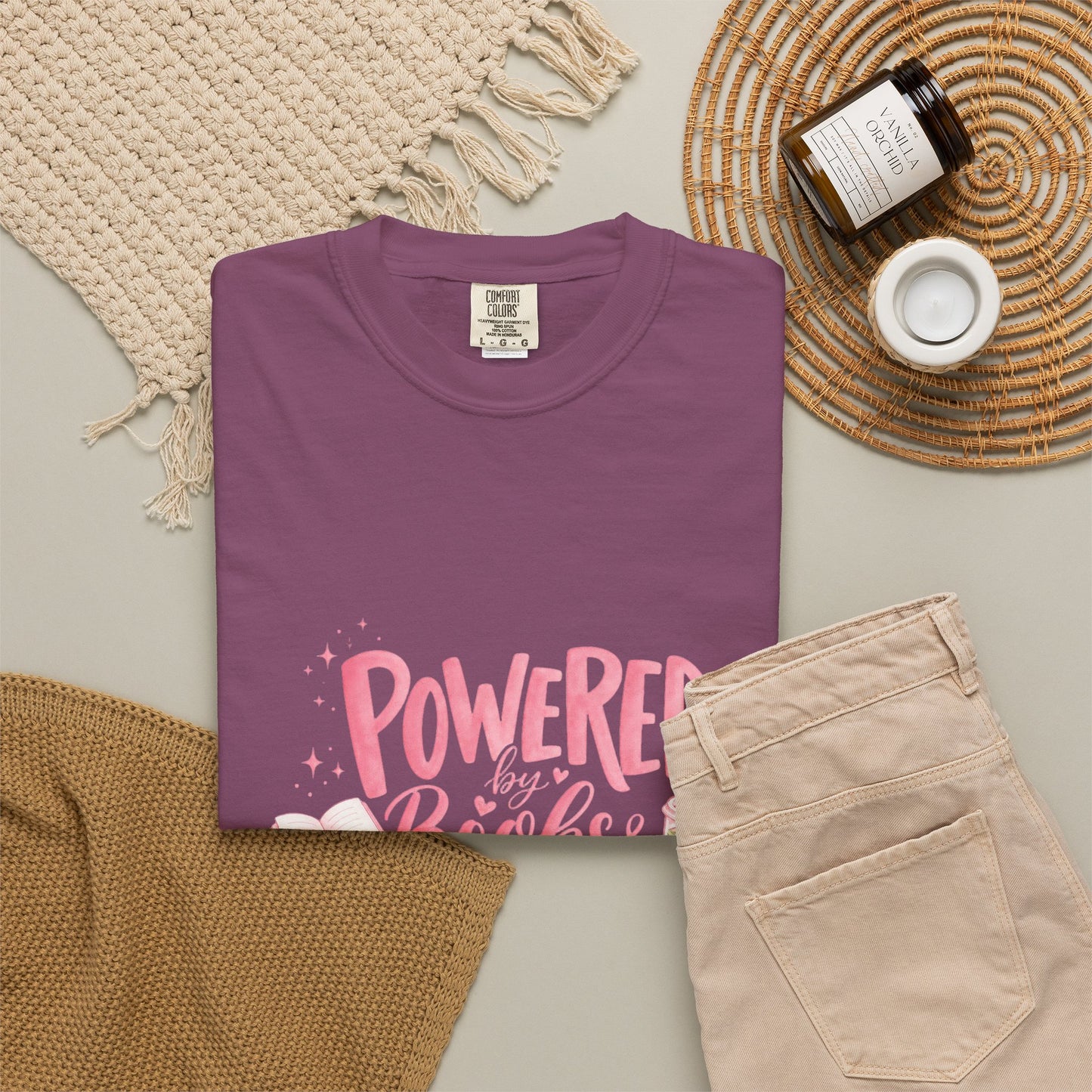 "Powered by Books & Matcha" T-Shirt