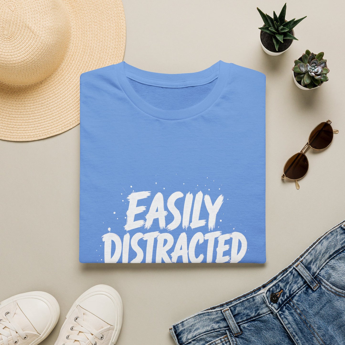 Lightweight Fabric - "Easily Distracted by Books" T‑Shirt