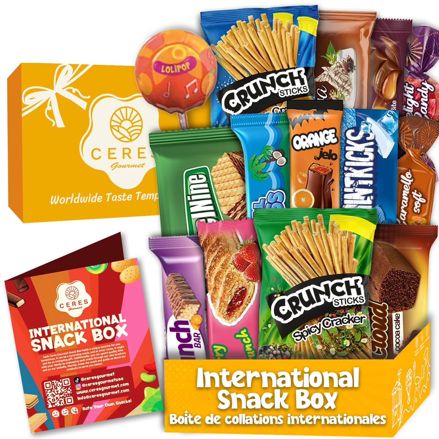 Exotic International Snack Box, 30-Piece Assortment of Snacks from Around the World |Office Snacking, Mystery Foreign Candy & Treats, Snacks Variety Pack for Adults, Kids, College and Students (Maxi)