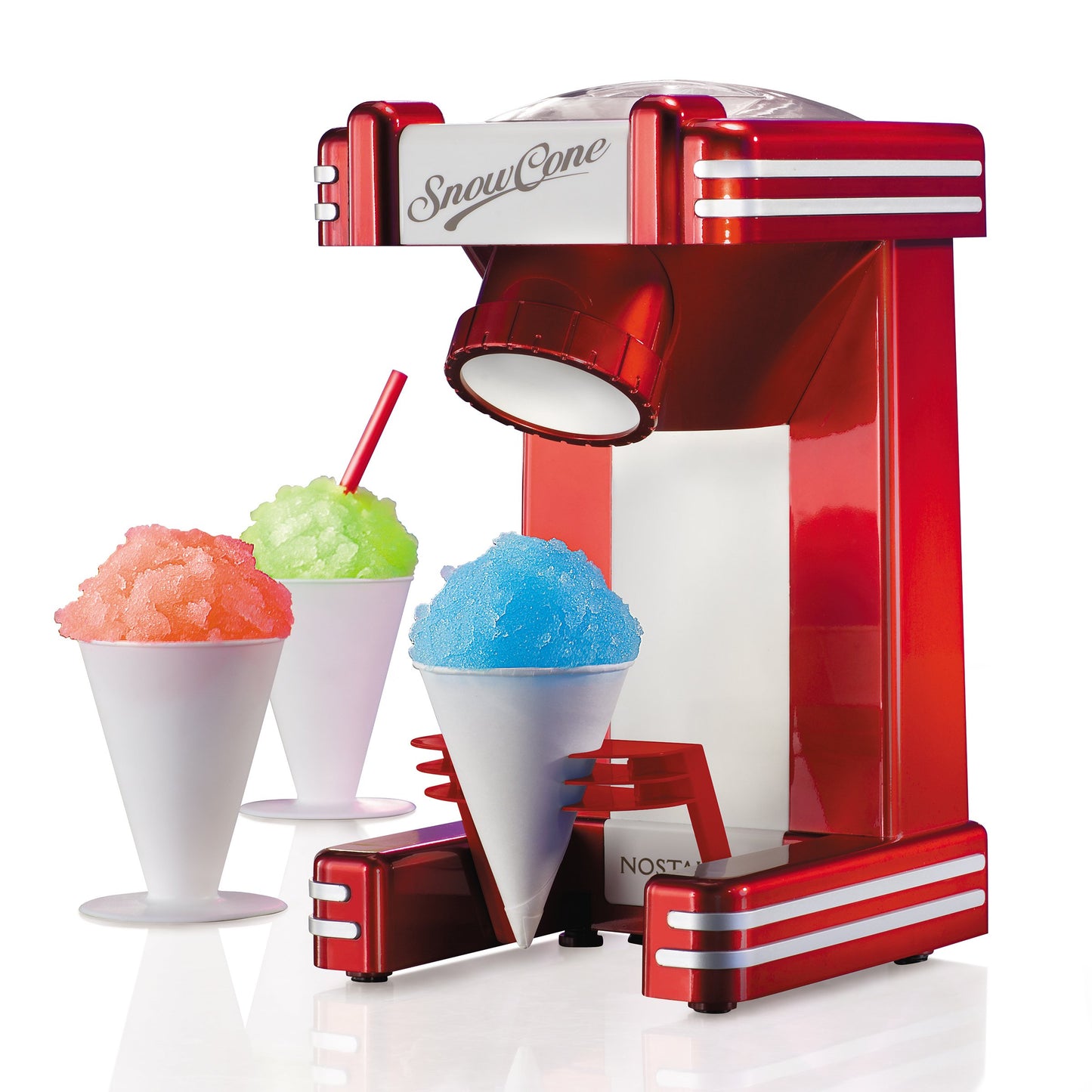 Nostalgia RSM702BUN Retro Series Single Snow Cone Maker with Syrup Party Kit, One Size, Red