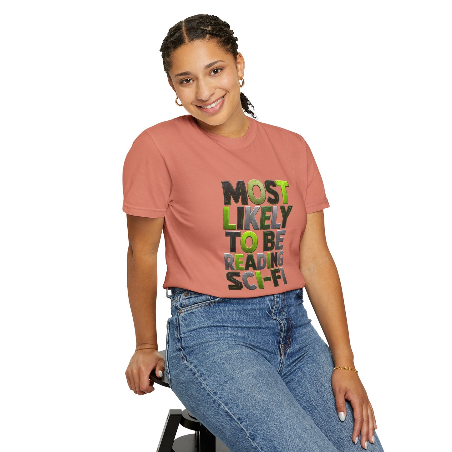 "Most Likely To Be Reading Sci‑Fi" T-Shirt for Science Fiction Book Lovers