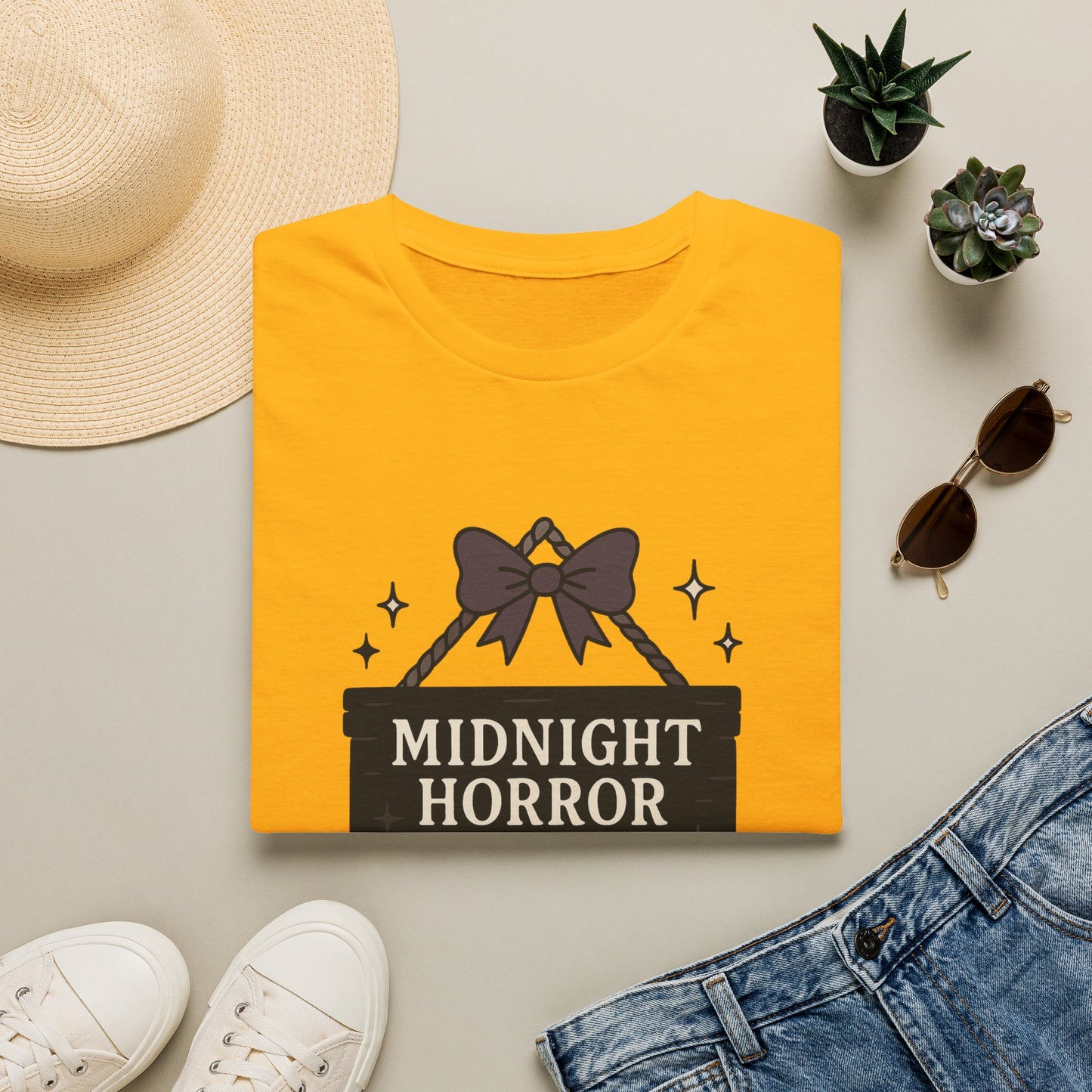 Lightweight Fabric - "Midnight Horror Reader" T-Shirt — Spooky Book Lover Graphic Tee