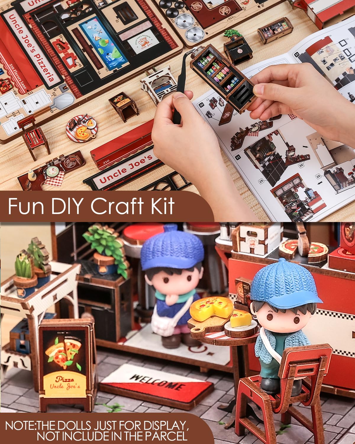 Cutefun Book Nook Kit, DIY Miniature House Kit for Adults, 3D Wooden Puzzle Mini House Building Kit with LED, Dollhouse Kit Bookshelf Insert Decor Creative Gifts for Teens (The Astrology Bookshop)