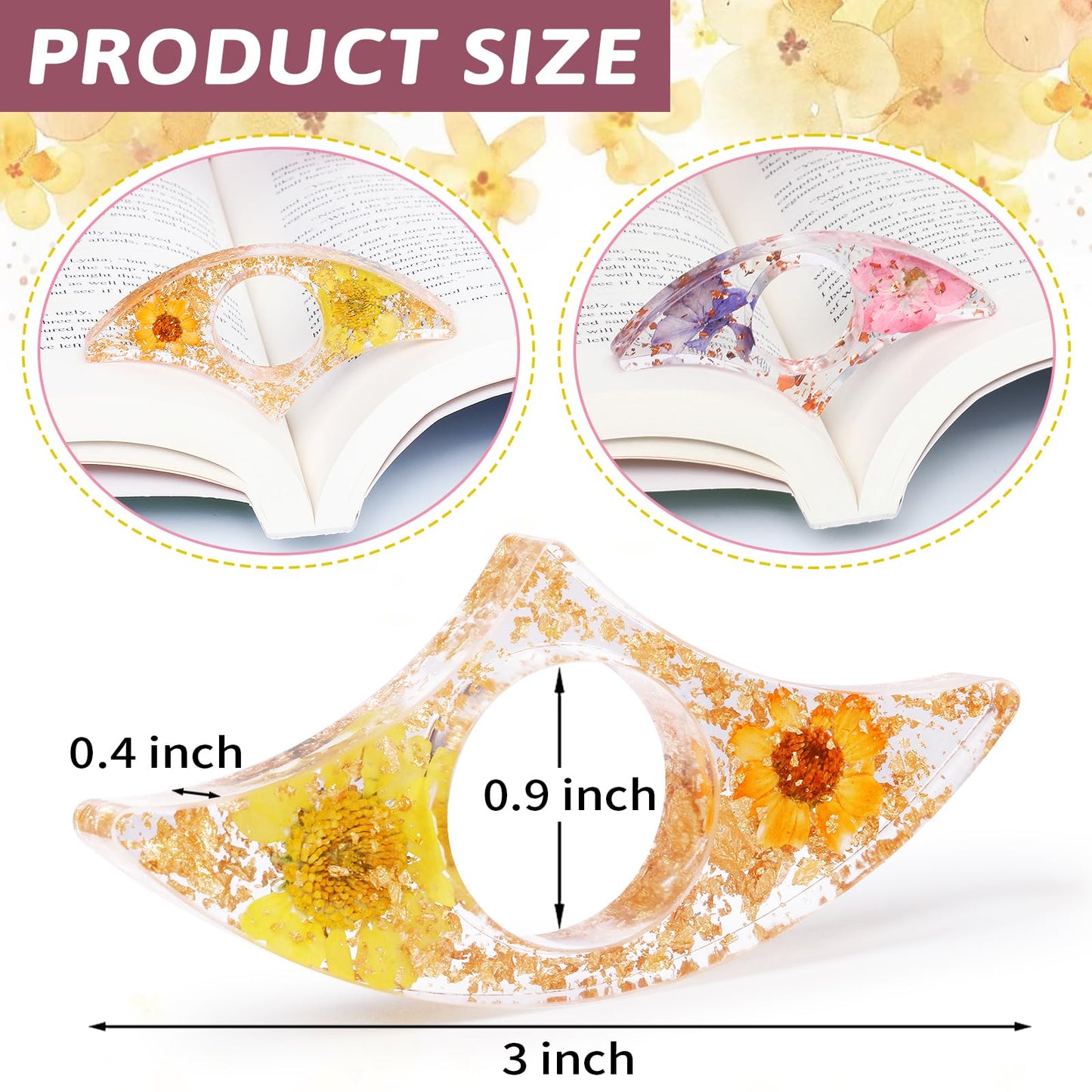 Dried Flowers & Resin Thumb Page Holders