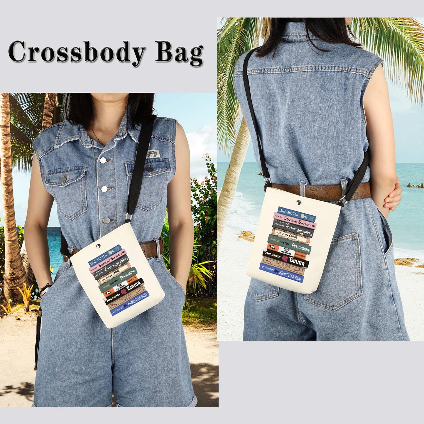 Classic Literature Gift Austen Book Club Gift Bookish Canvas Tote Bag for Book Lovers
