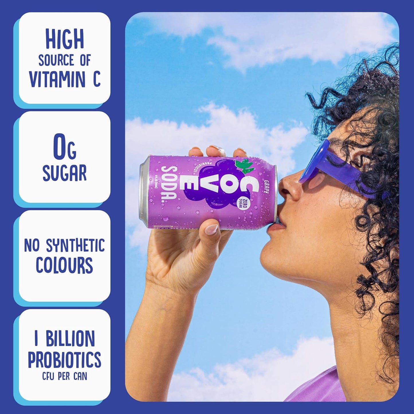 Cove Probiotic Soda, Zero Sugar Better-For-You Alternative - Refreshing, Delicious Probiotic Drink, No Artificial Colours & Caffeine Free - Raspberry, 12 Pack