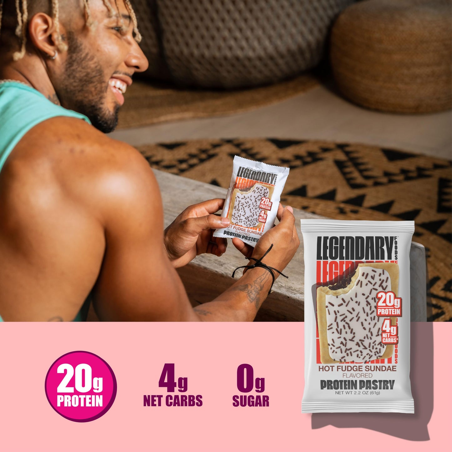 Legendary Foods 20 gr Protein Pastry | Low Carb Tasty Protein Bar Alternative | Keto Friendly | No Sugar Added | High Protein Snacks | On-The-Go Breakfast | Gluten Free Keto Food - Brown Sugar Cinnamon (10-Pack)