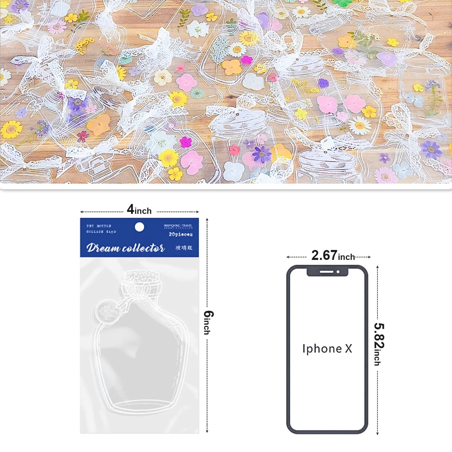103PCS Bookmark Making Kit, Kaluofan DIY Bookmark Transparent Dried Flower Bookmarks Kit with Abundant Bottle Bookmarks Dried Flowers Tassels and Tweezer