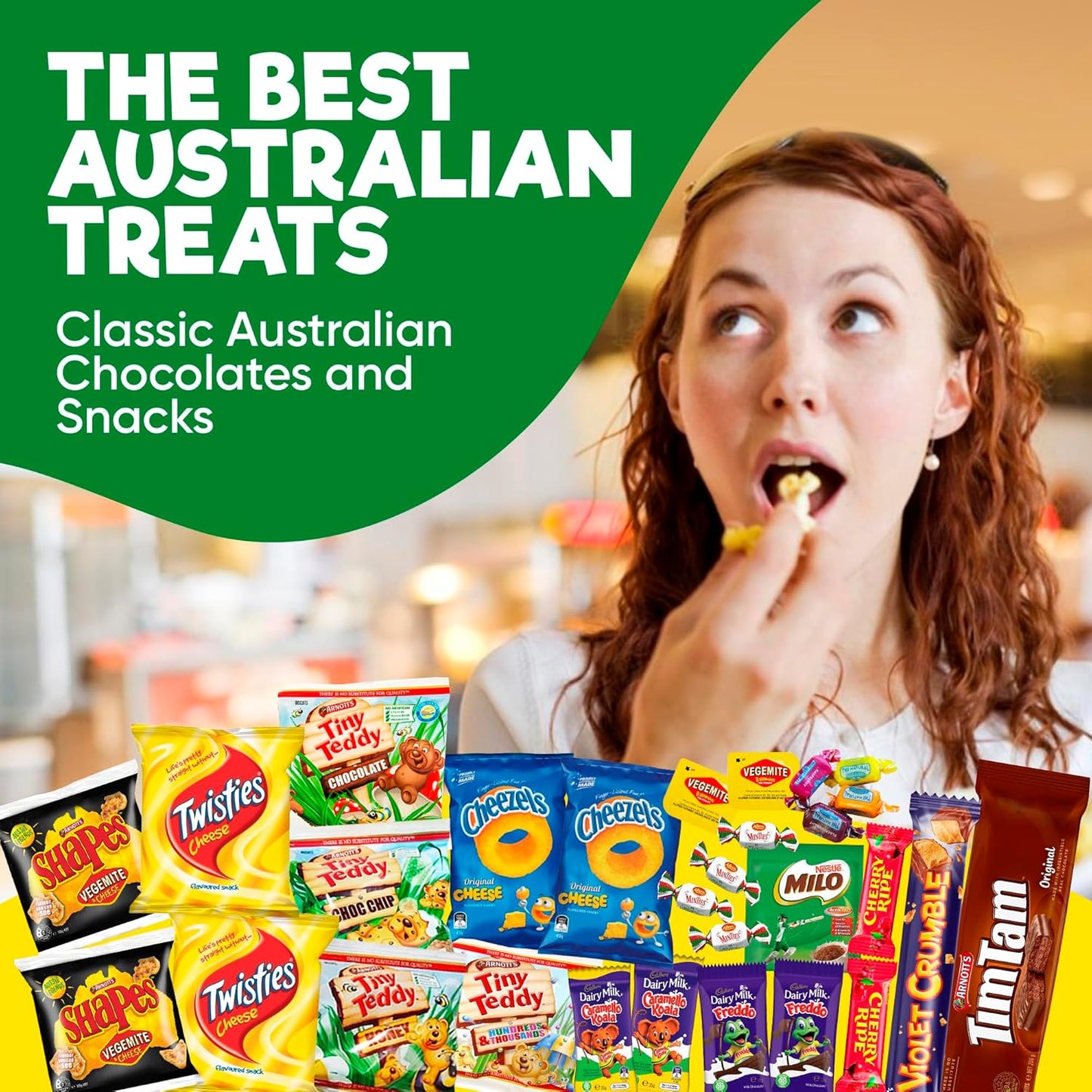 Australian Snack gift Box (29 Units) Best Australian Candy and Food Products Packed With Aussie Candy Classics Including Tim Tams, Arnott’s, Twisties, Cherry Ripe and Much More - Happy Tucker