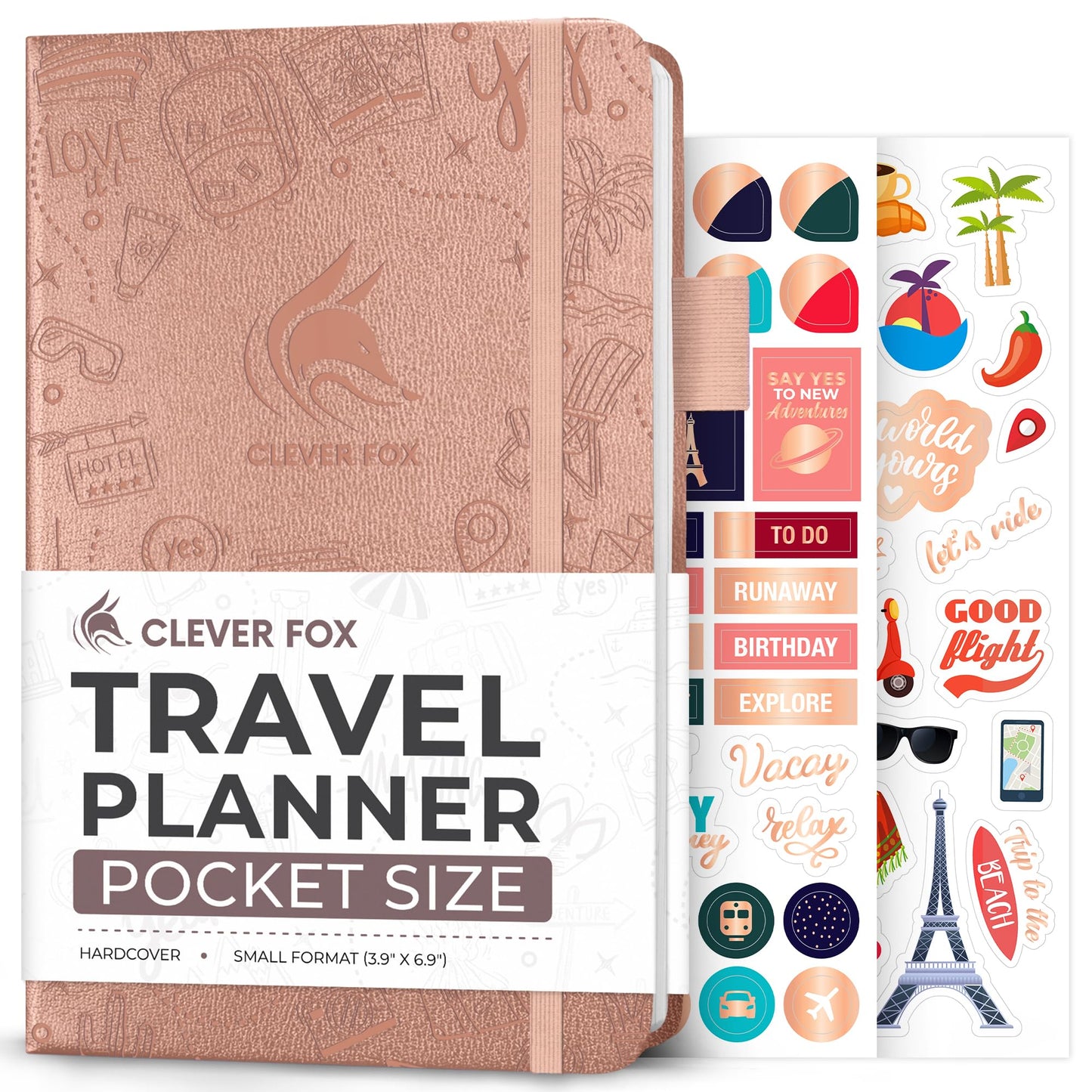 Carnet de Voyage Clever Fox – Carnet de Voyage avec Planificateur de Budget, Liste de Colisage, Suivi des Dépenses et Journal de Bord – Organisateur d'Itinéraire de Voyage pour Femmes, Hommes et Couples – Couverture Rigide