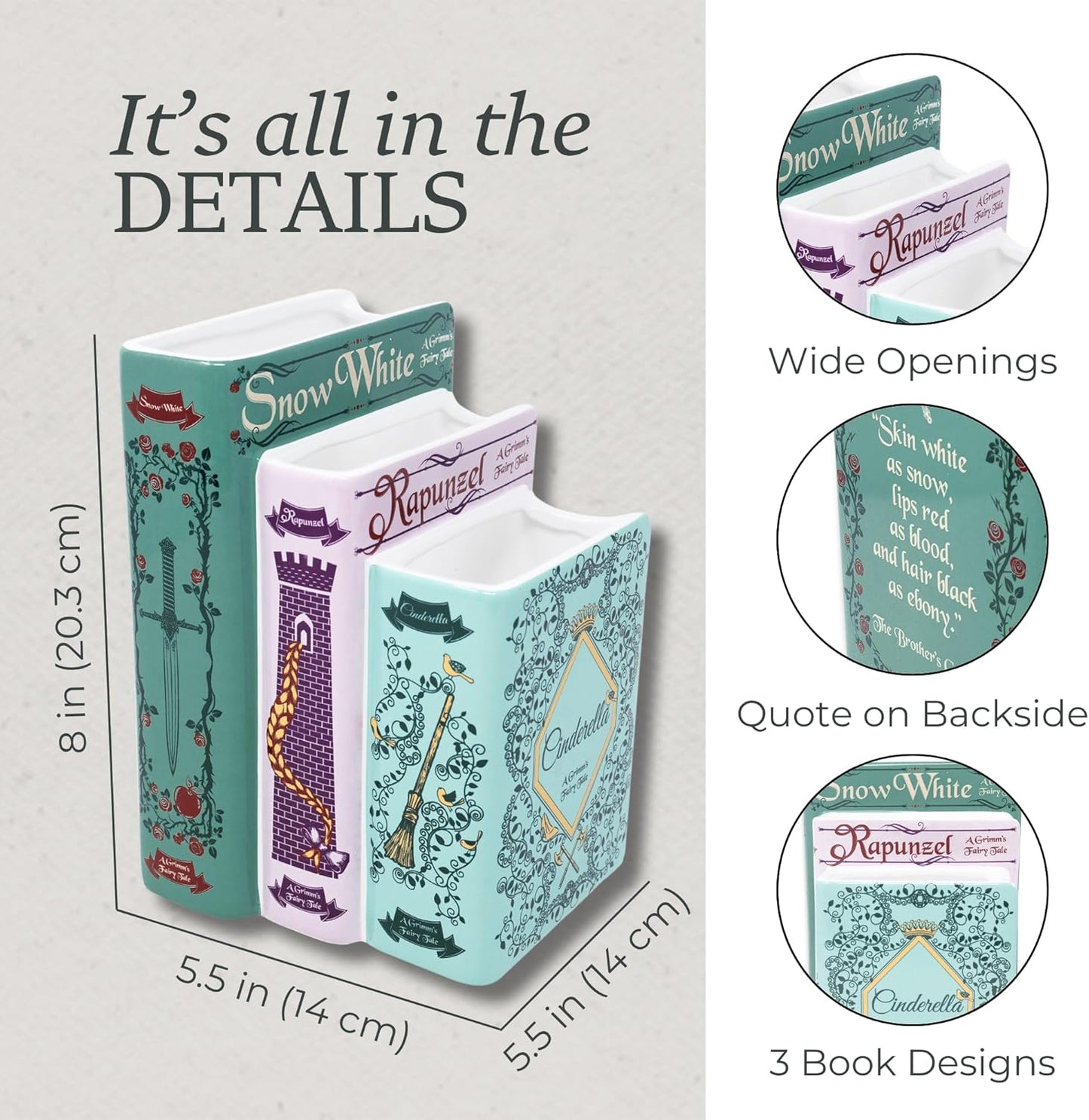 Triple Book-Shaped Decorative Vase