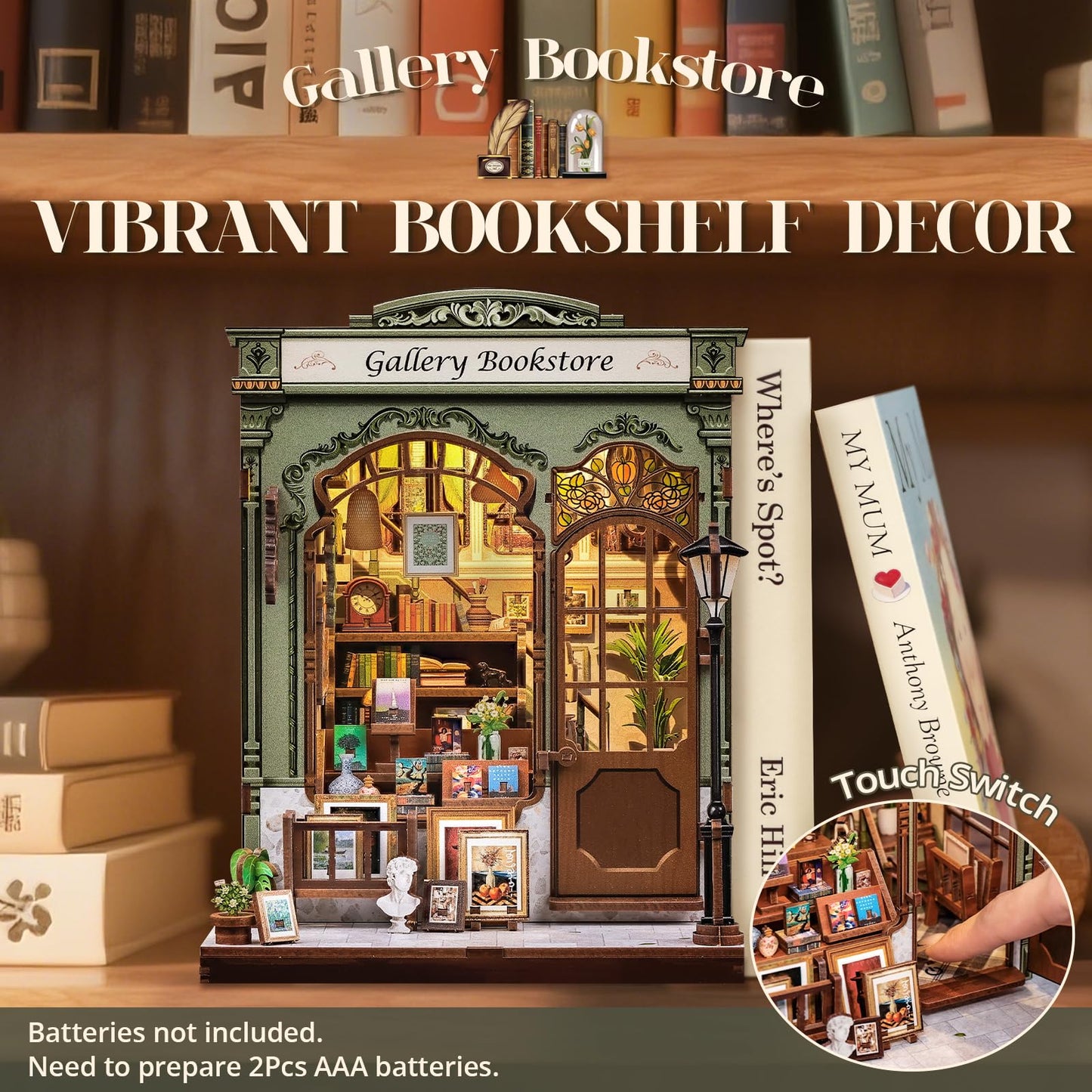Cutefun Book Nook Kit, DIY Miniature House Kit for Adults, 3D Wooden Puzzle Mini House Building Kit with LED, Dollhouse Kit Bookshelf Insert Decor Creative Gifts for Teens (The Astrology Bookshop)