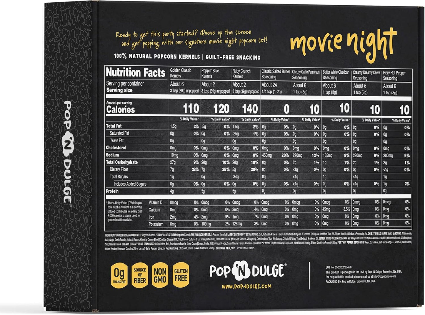 Kit de pop-corn pour soirée film