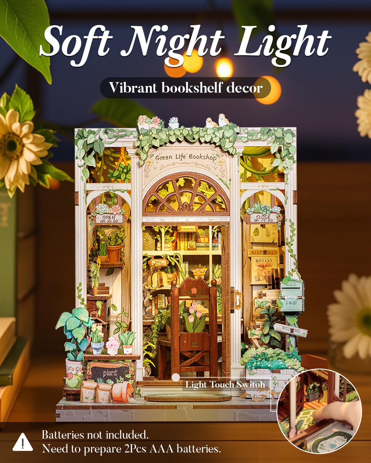 Cutefun Book Nook Kit, DIY Miniature House Kit for Adults, 3D Wooden Puzzle Mini House Building Kit with LED, Dollhouse Kit Bookshelf Insert Decor Creative Gifts for Teens (The Astrology Bookshop)