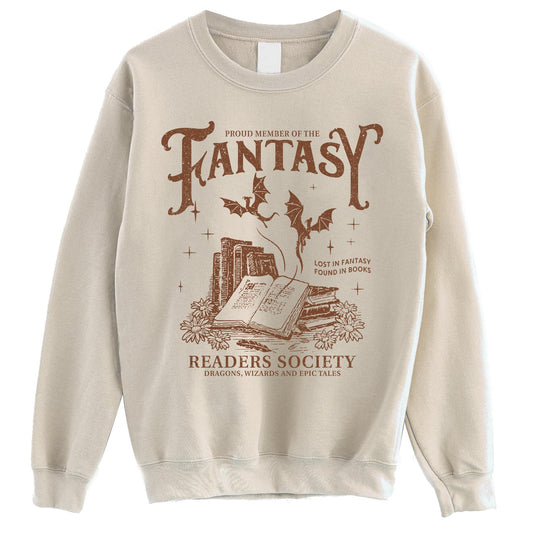 Fantasy Readers Society Sweatshirt - Vintage Romance Readers Sweater, Bookish Crewneck