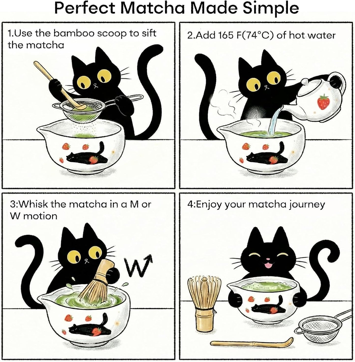 Coffret à Matcha Japonais Traditionnel 5 Pièces - 5 Motifs au Choix