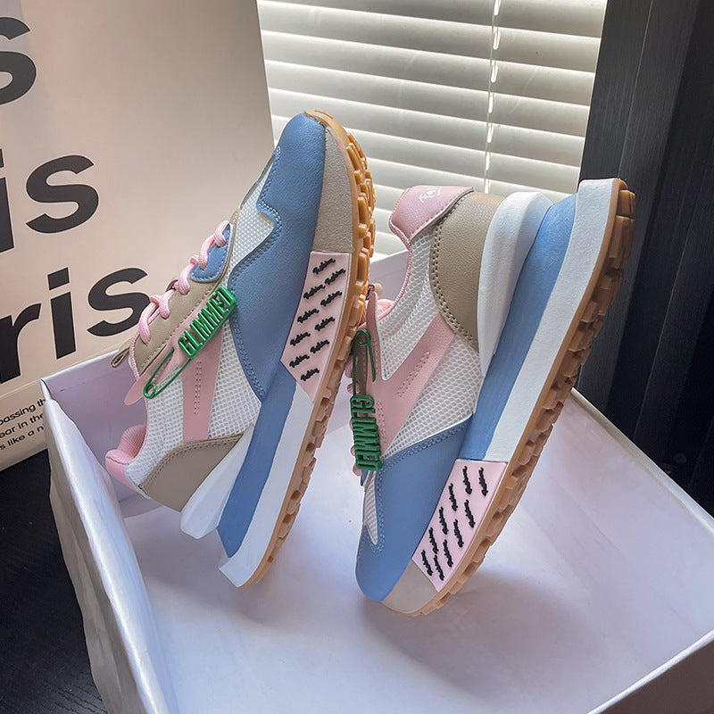 Baskets Argan en cuir véritable à semelle épaisse et respirante pour femme
