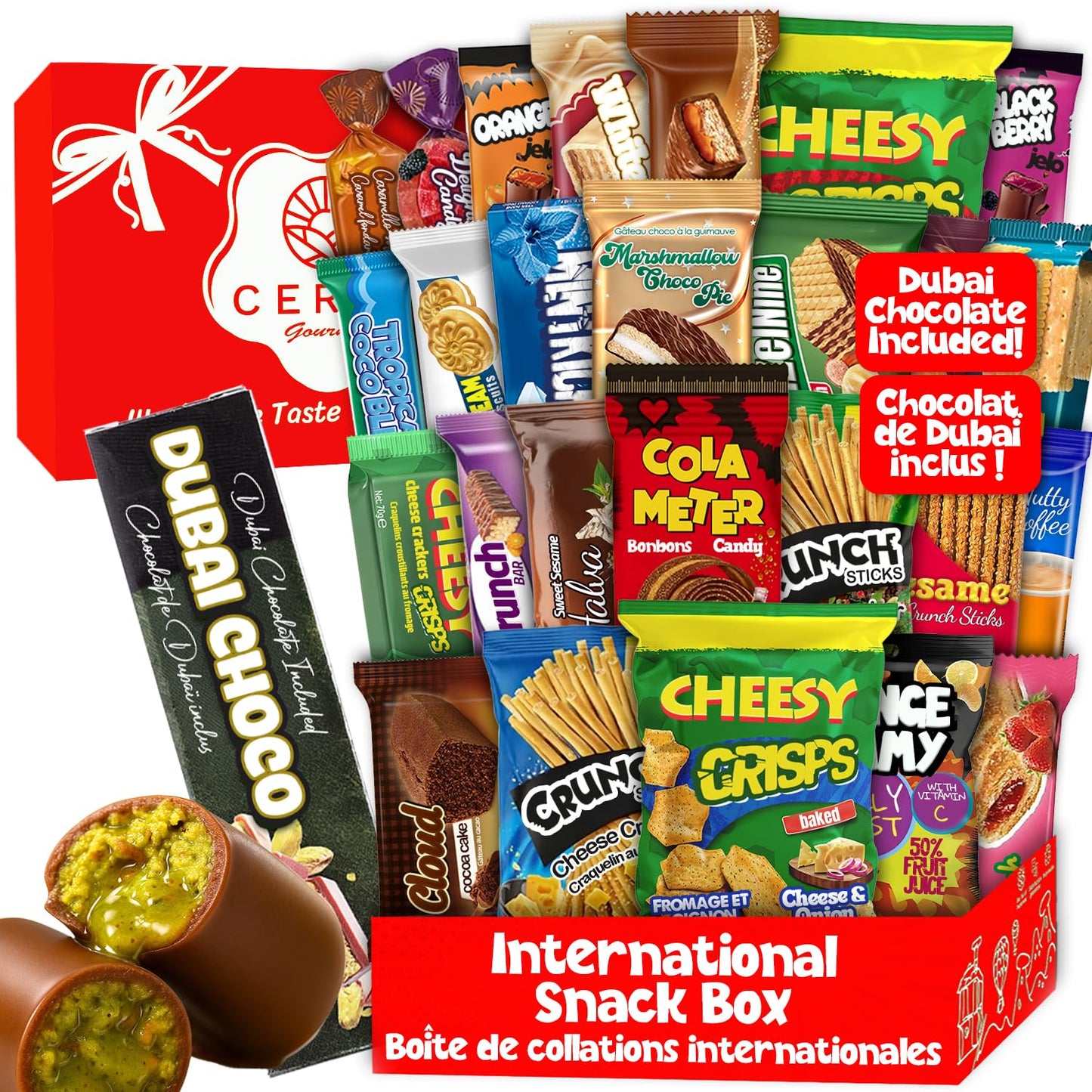 Exotic International Snack Box, 30-Piece Assortment of Snacks from Around the World |Office Snacking, Mystery Foreign Candy & Treats, Snacks Variety Pack for Adults, Kids, College and Students (Maxi)