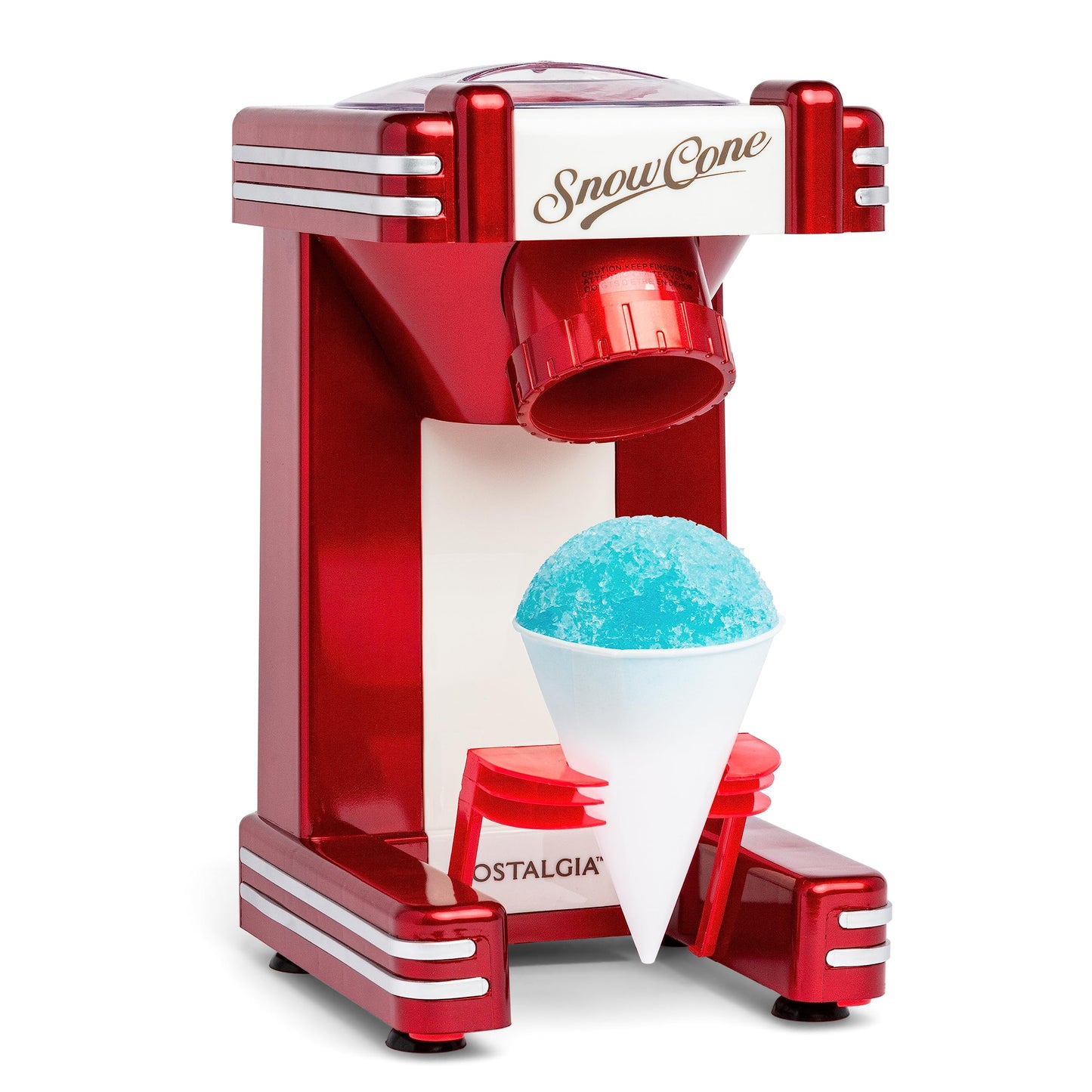 Nostalgia RSM702BUN Retro Series Single Snow Cone Maker with Syrup Party Kit, One Size, Red