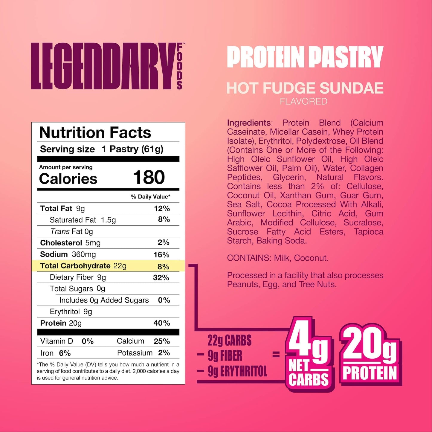 Legendary Foods 20 gr Protein Pastry | Low Carb Tasty Protein Bar Alternative | Keto Friendly | No Sugar Added | High Protein Snacks | On-The-Go Breakfast | Gluten Free Keto Food - Brown Sugar Cinnamon (10-Pack)