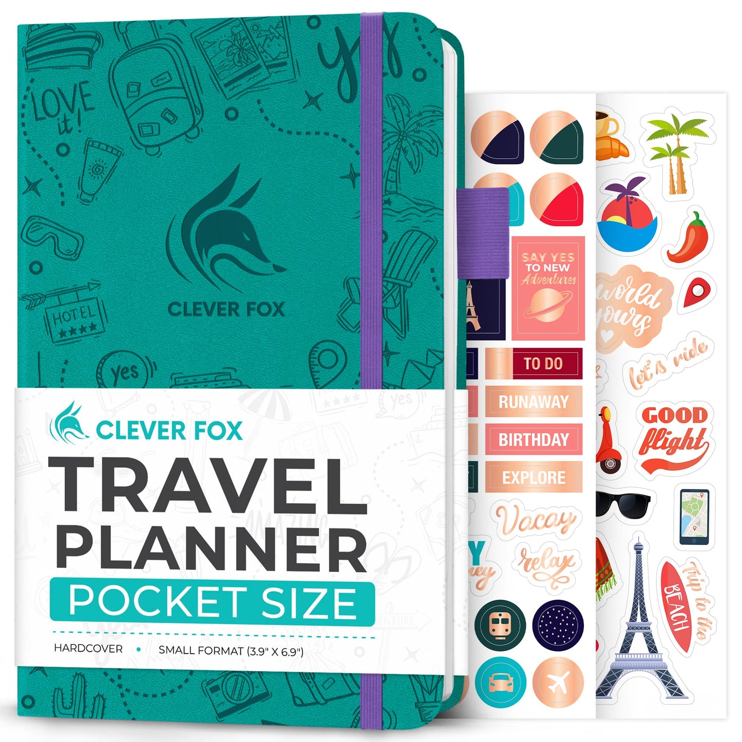 Carnet de Voyage Clever Fox – Carnet de Voyage avec Planificateur de Budget, Liste de Colisage, Suivi des Dépenses et Journal de Bord – Organisateur d'Itinéraire de Voyage pour Femmes, Hommes et Couples – Couverture Rigide