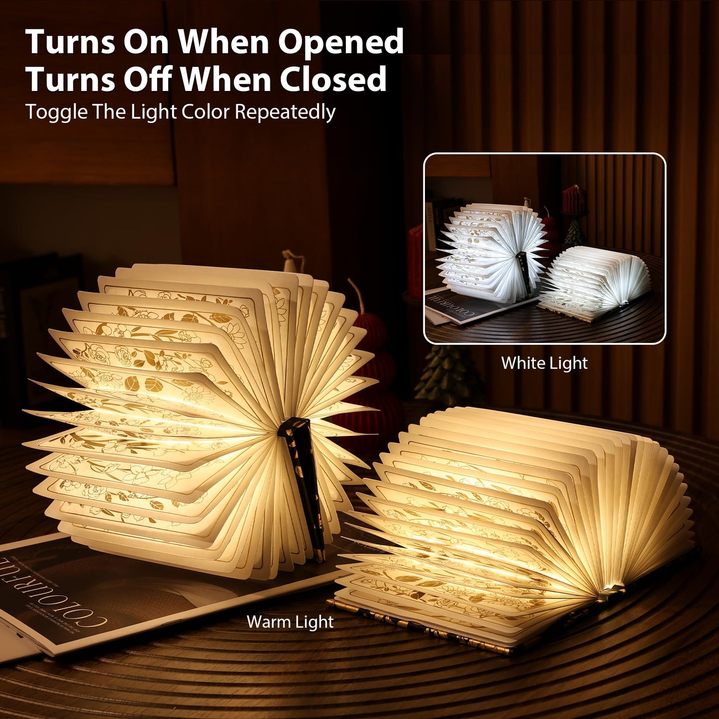Floral Print Book Light