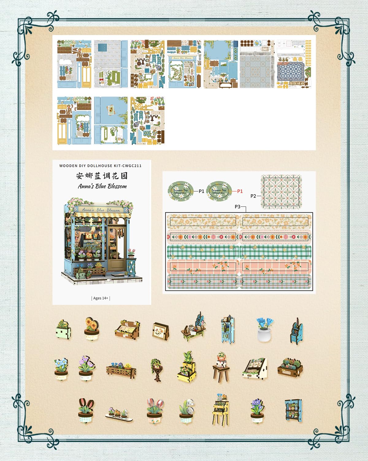Cutefun Book Nook Kit, DIY Miniature House Kit for Adults, 3D Wooden Puzzle Mini House Building Kit with LED, Dollhouse Kit Bookshelf Insert Decor Creative Gifts for Teens (The Astrology Bookshop)