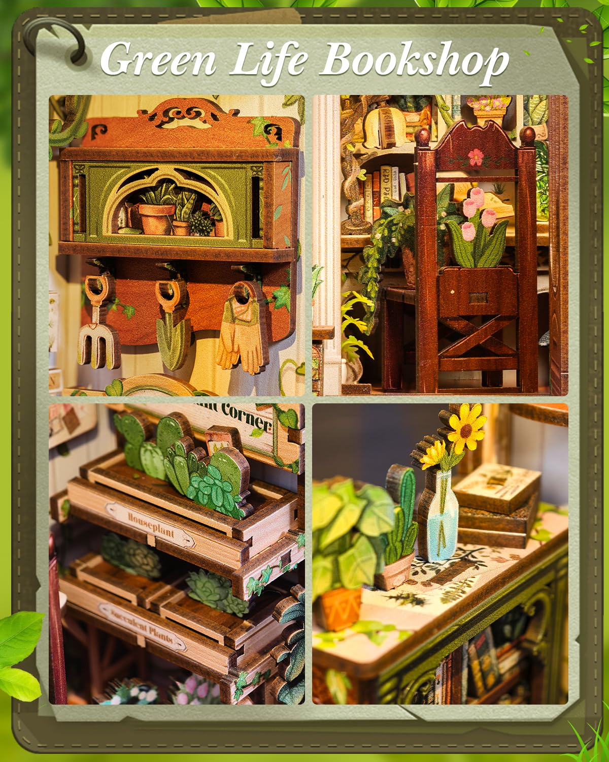 Cutefun Book Nook Kit, DIY Miniature House Kit for Adults, 3D Wooden Puzzle Mini House Building Kit with LED, Dollhouse Kit Bookshelf Insert Decor Creative Gifts for Teens (The Astrology Bookshop)