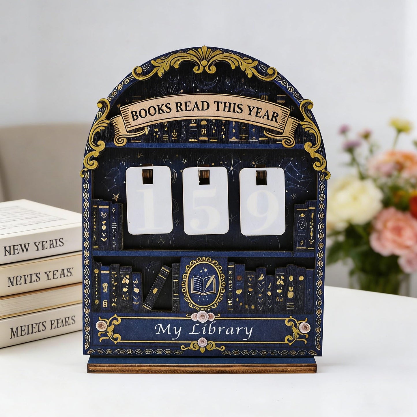 Wooden Reading Tracker - Bookshelf Decor