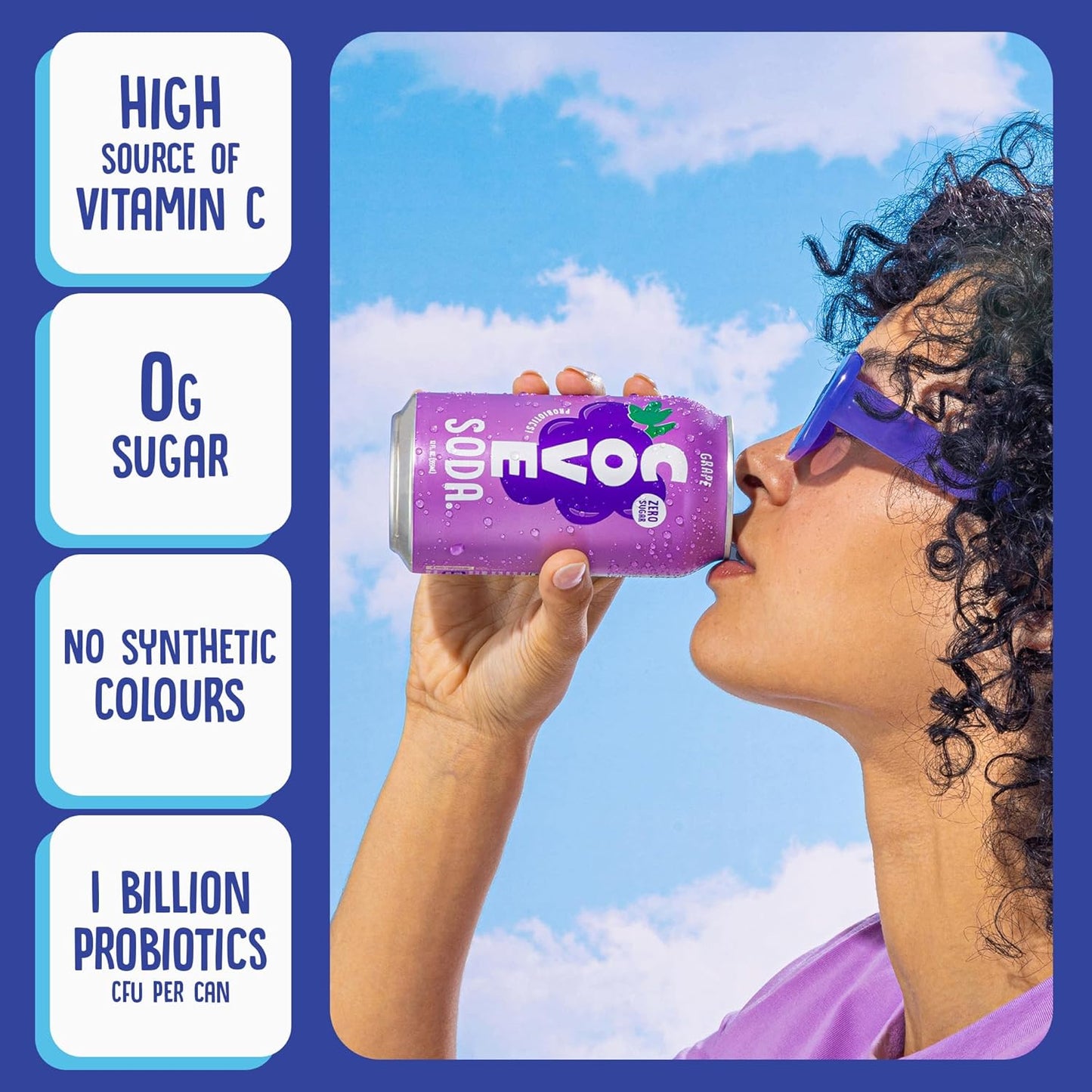 Cove Probiotic Soda, Zero Sugar Better-For-You Alternative - Refreshing, Delicious Probiotic Drink, No Artificial Colours & Caffeine Free - Raspberry, 12 Pack