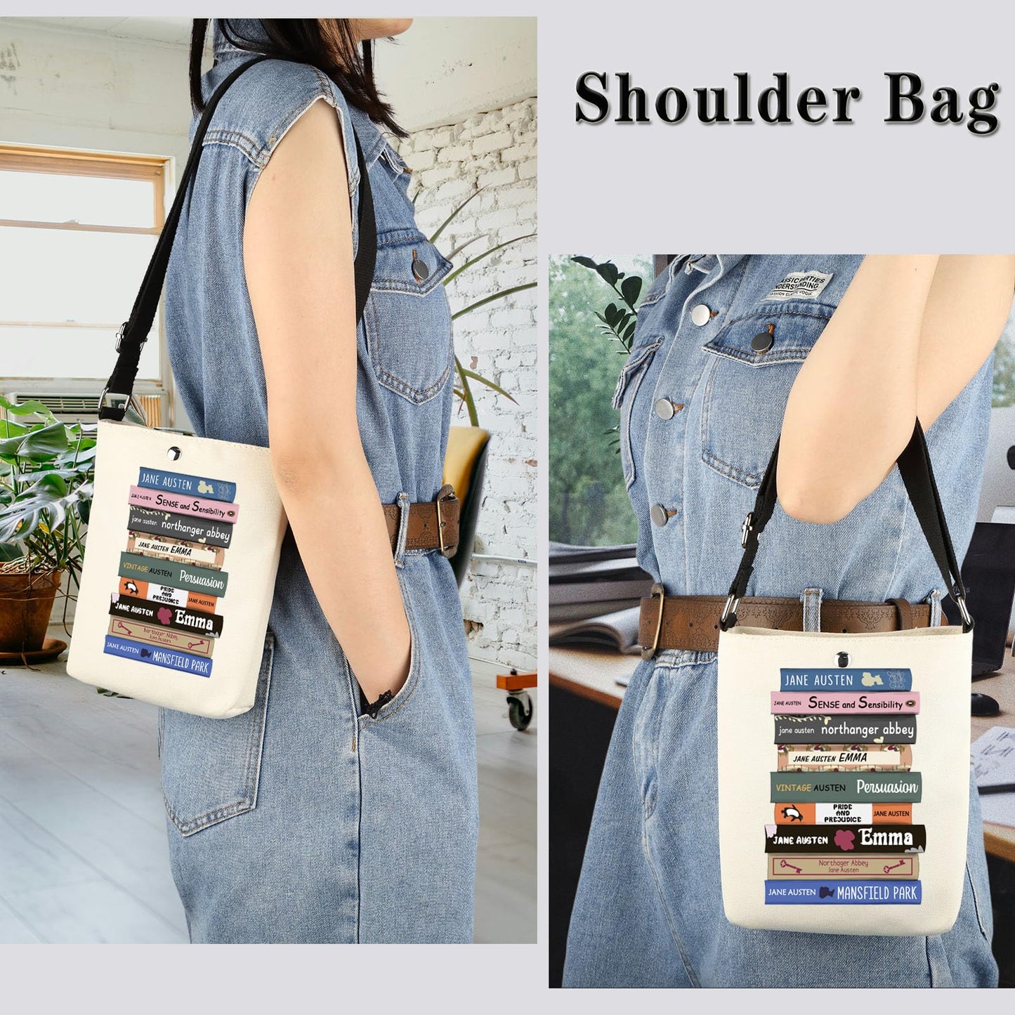 Classic Literature Gift Austen Book Club Gift Bookish Canvas Tote Bag for Book Lovers