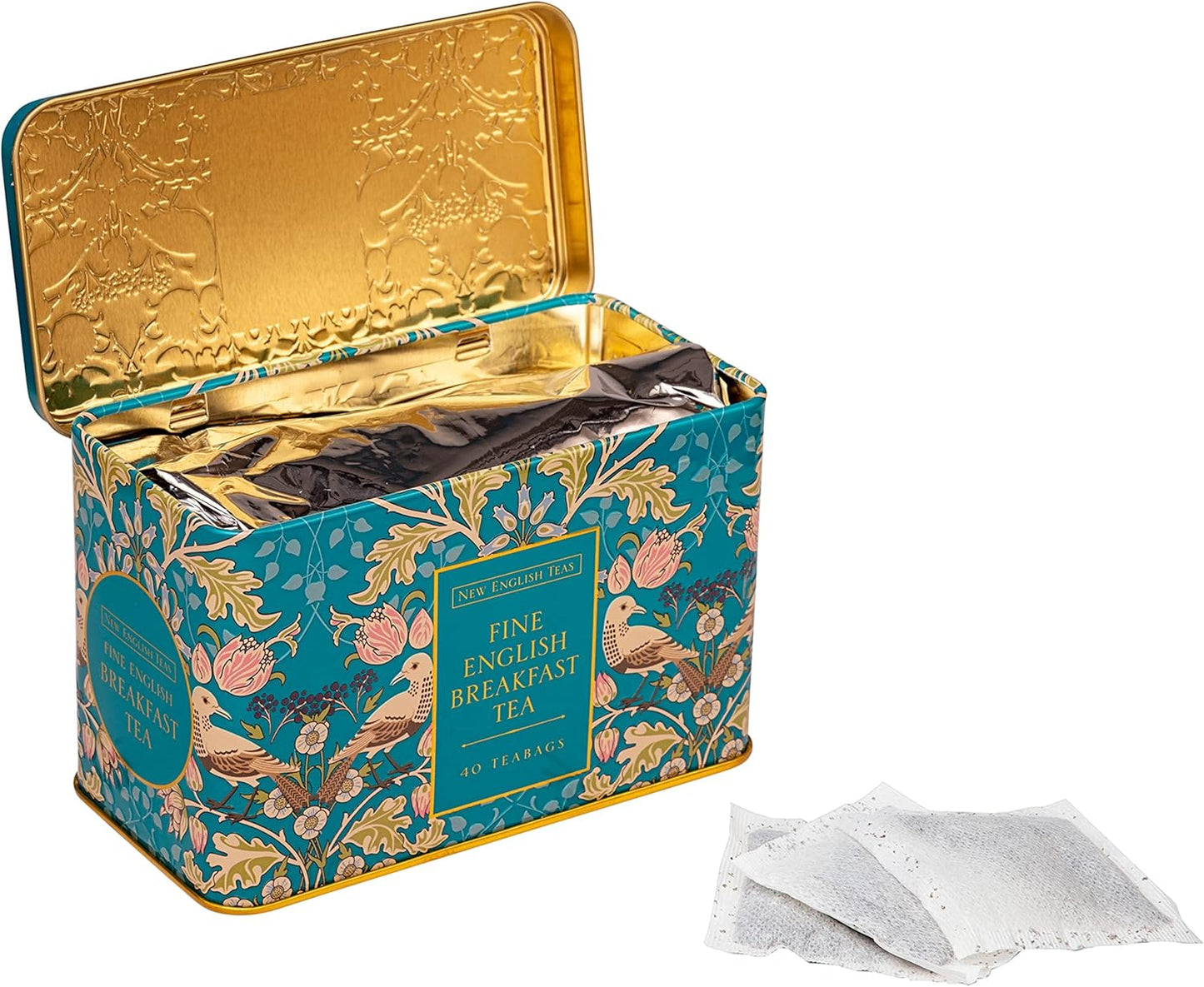 Boîte à thé victorienne English Breakfast avec 40 sachets de thé de New English Teas