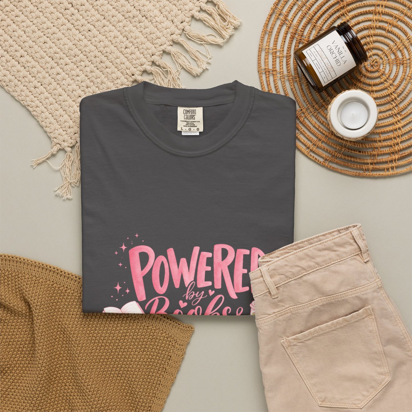 "Powered by Books & Matcha" T-Shirt