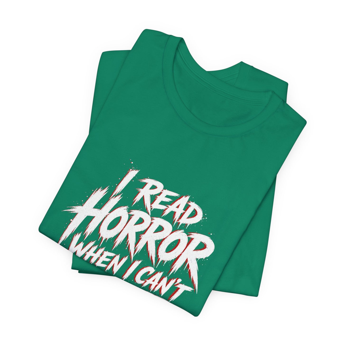 Airlume Cotton - Horror Reader Tee — "I Read Horror When I Can’t Sleep" Graphic T-Shirt