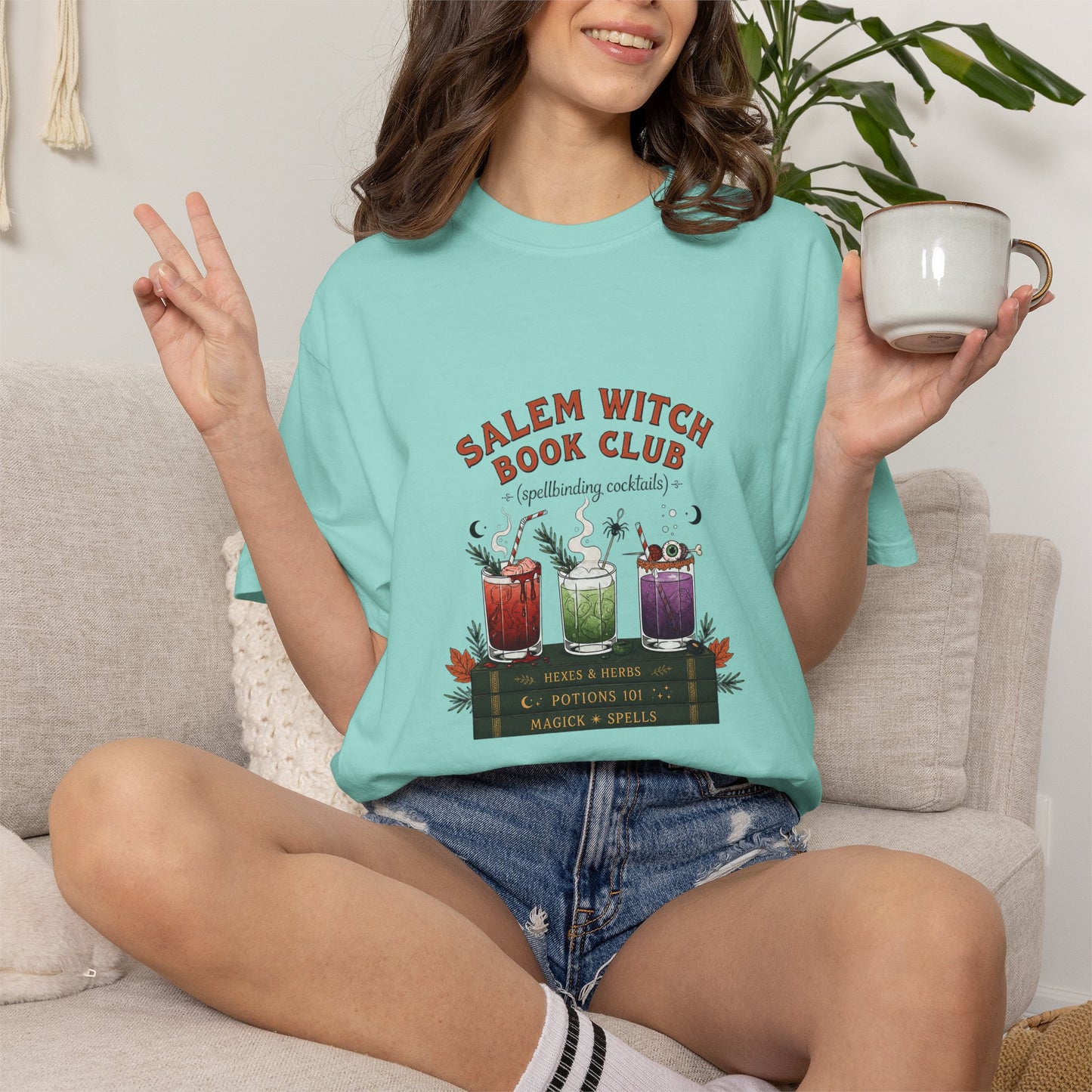 "Salem Witch Book Club" T-Shirt — Whimsical Witchy Reading Tee