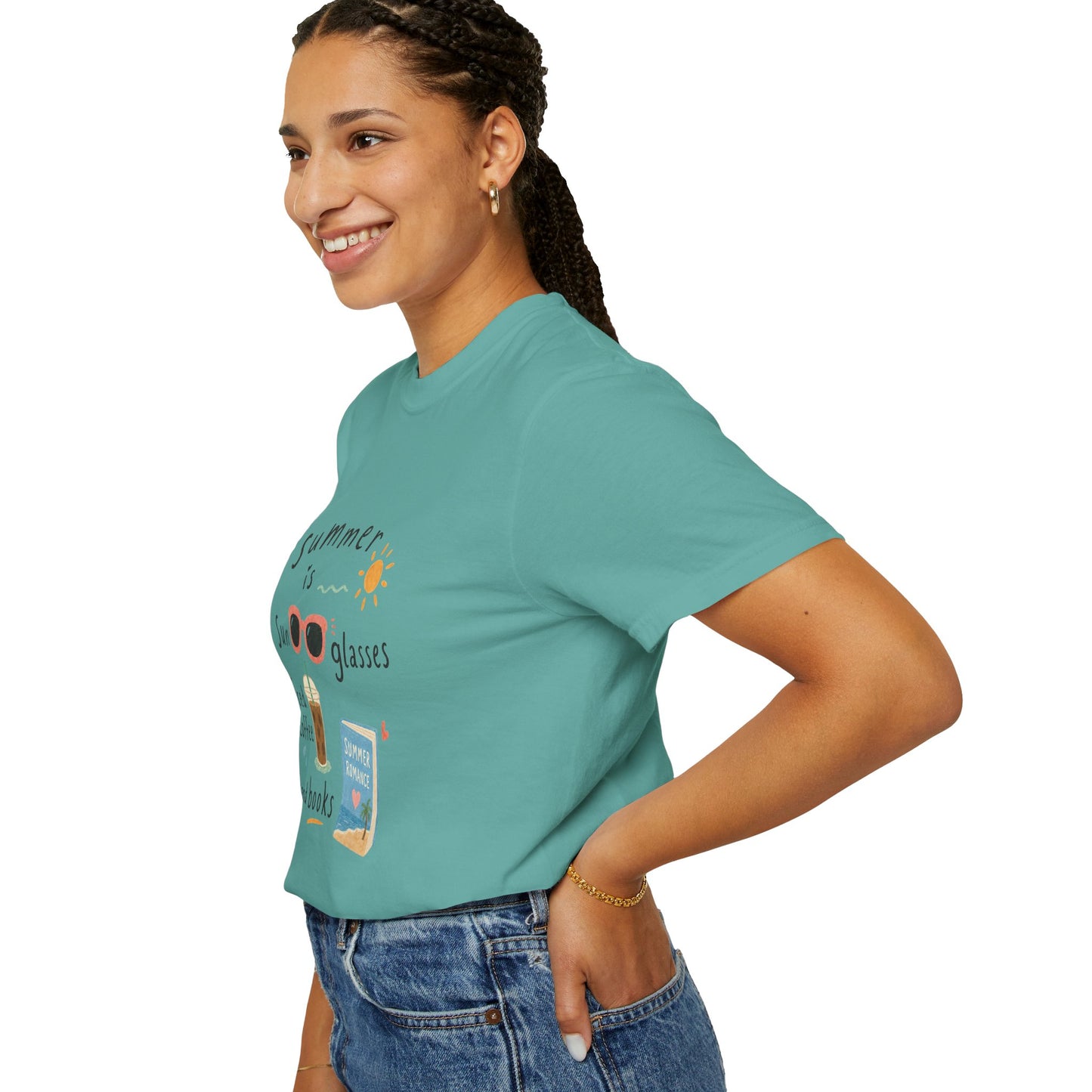 "Summer Is Sunglasses, Iced Coffee & Books" T-Shirt