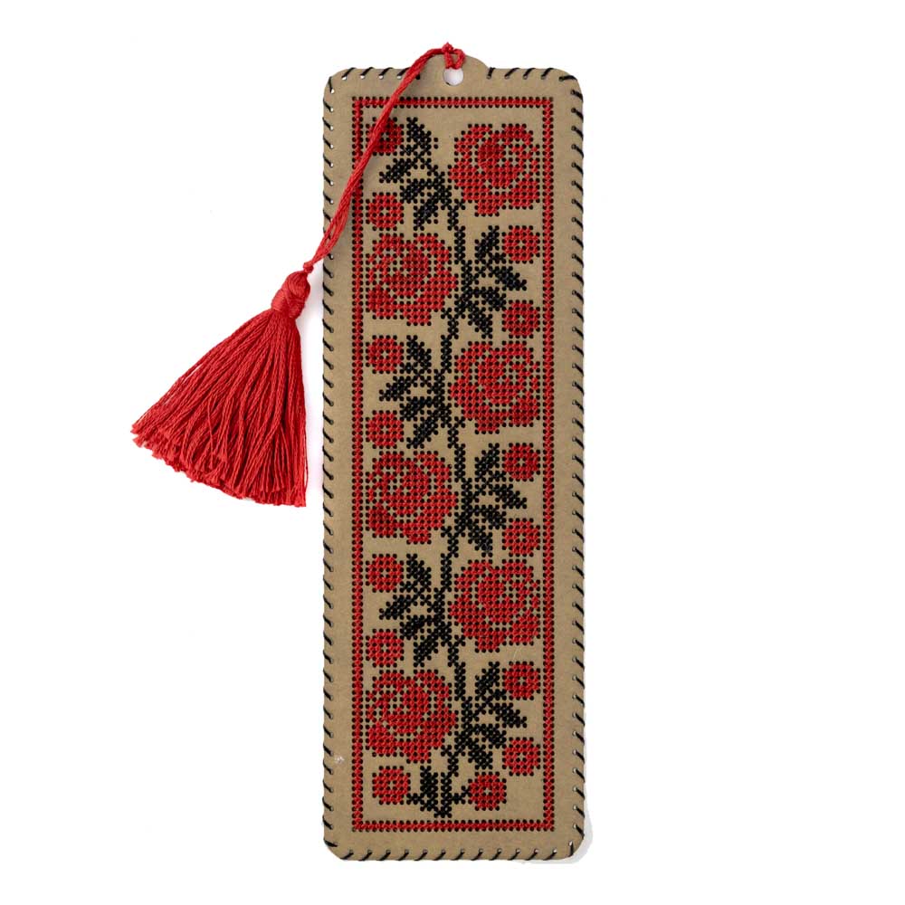 Cardboard Embroidery Kit Bookmark - Roses WLZ-003