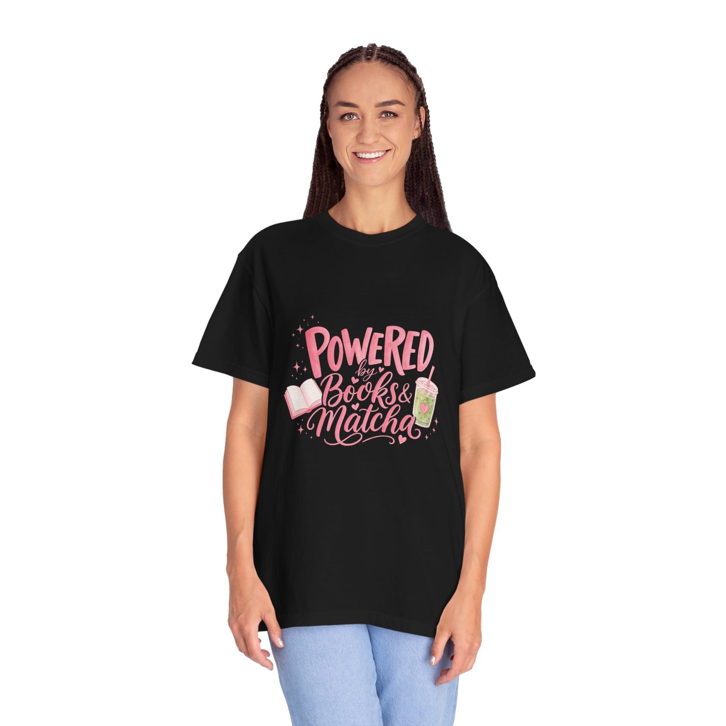 "Powered by Books & Matcha" T-Shirt