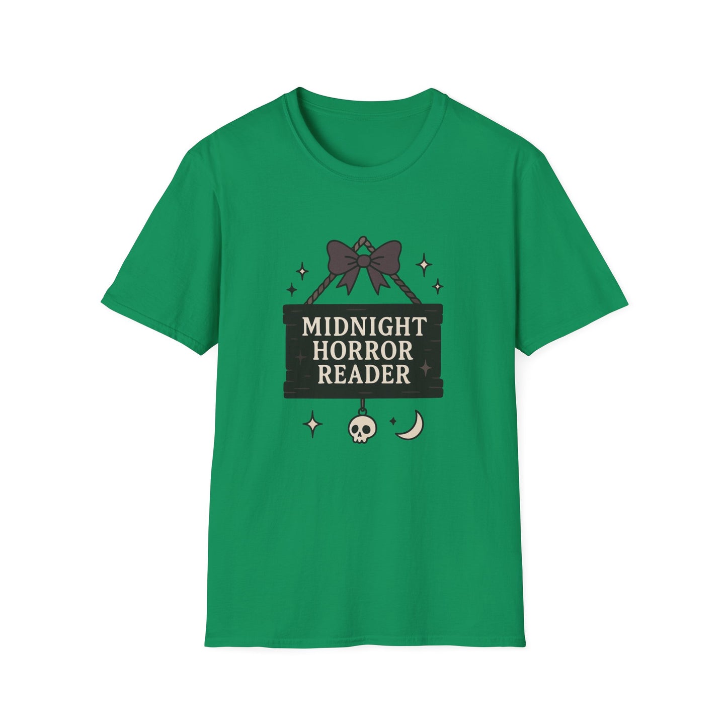 Lightweight Fabric - "Midnight Horror Reader" T-Shirt — Spooky Book Lover Graphic Tee