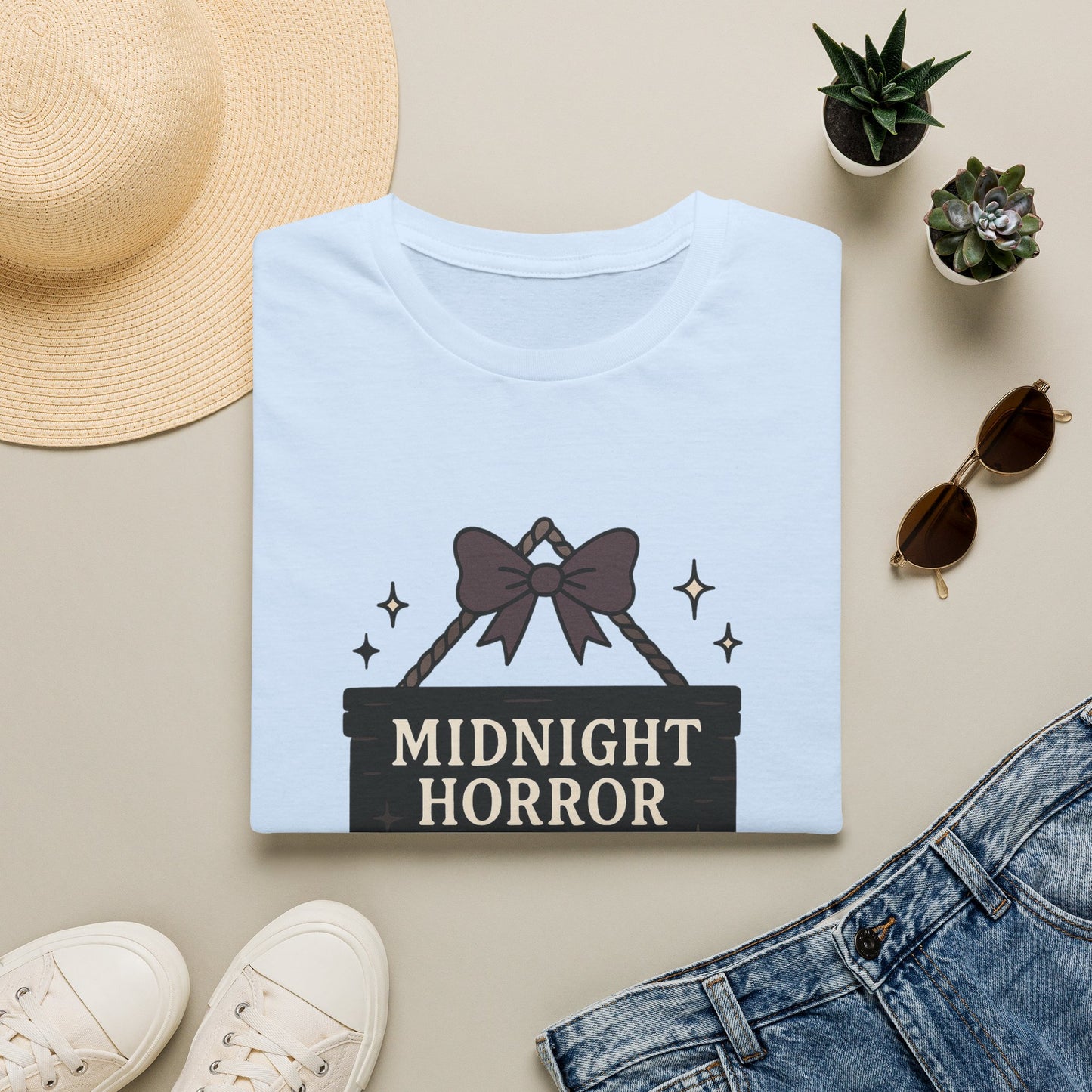 Lightweight Fabric - "Midnight Horror Reader" T-Shirt — Spooky Book Lover Graphic Tee