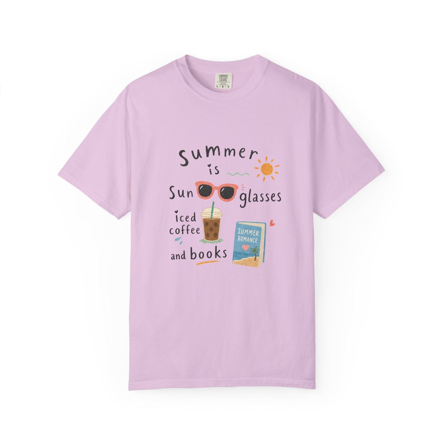 "Summer Is Sunglasses, Iced Coffee & Books" T-Shirt