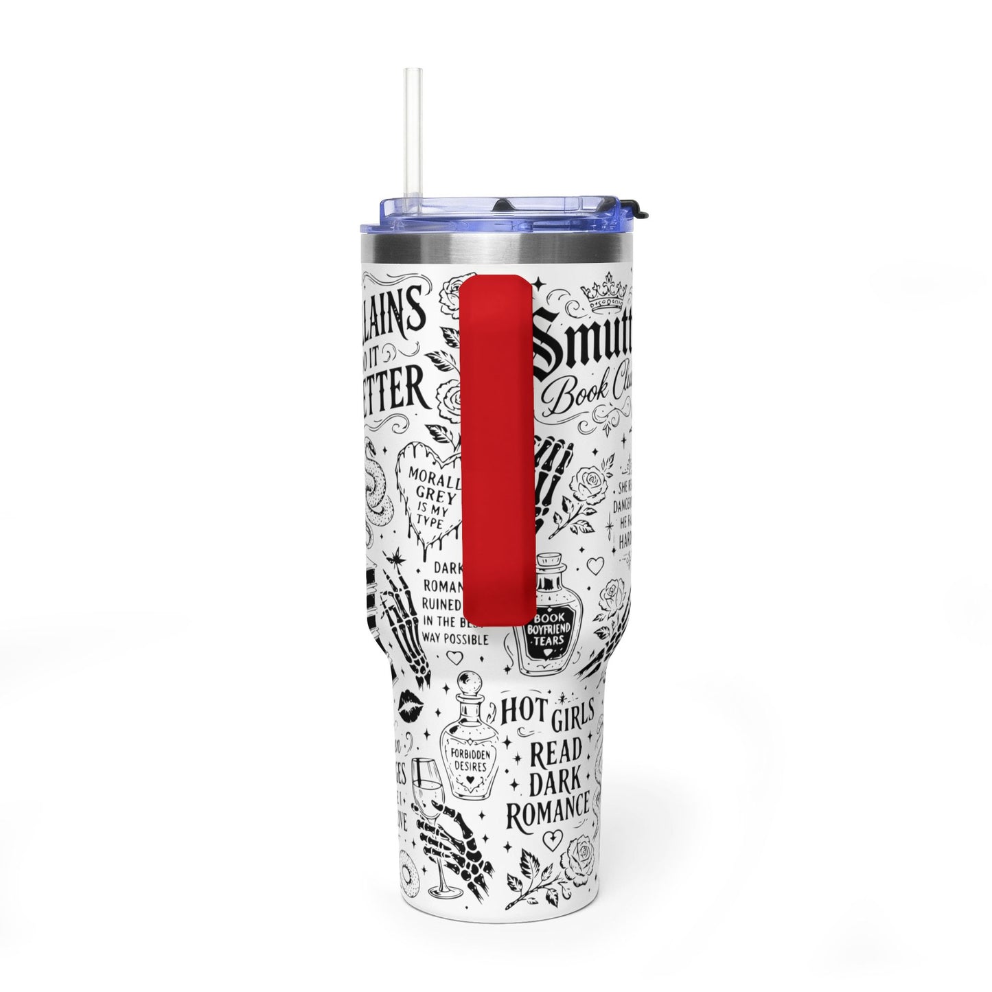 40oz Tumbler — "In My Dark Romance Era (Probably Smut)" Graphic Vacuum Travel Mug