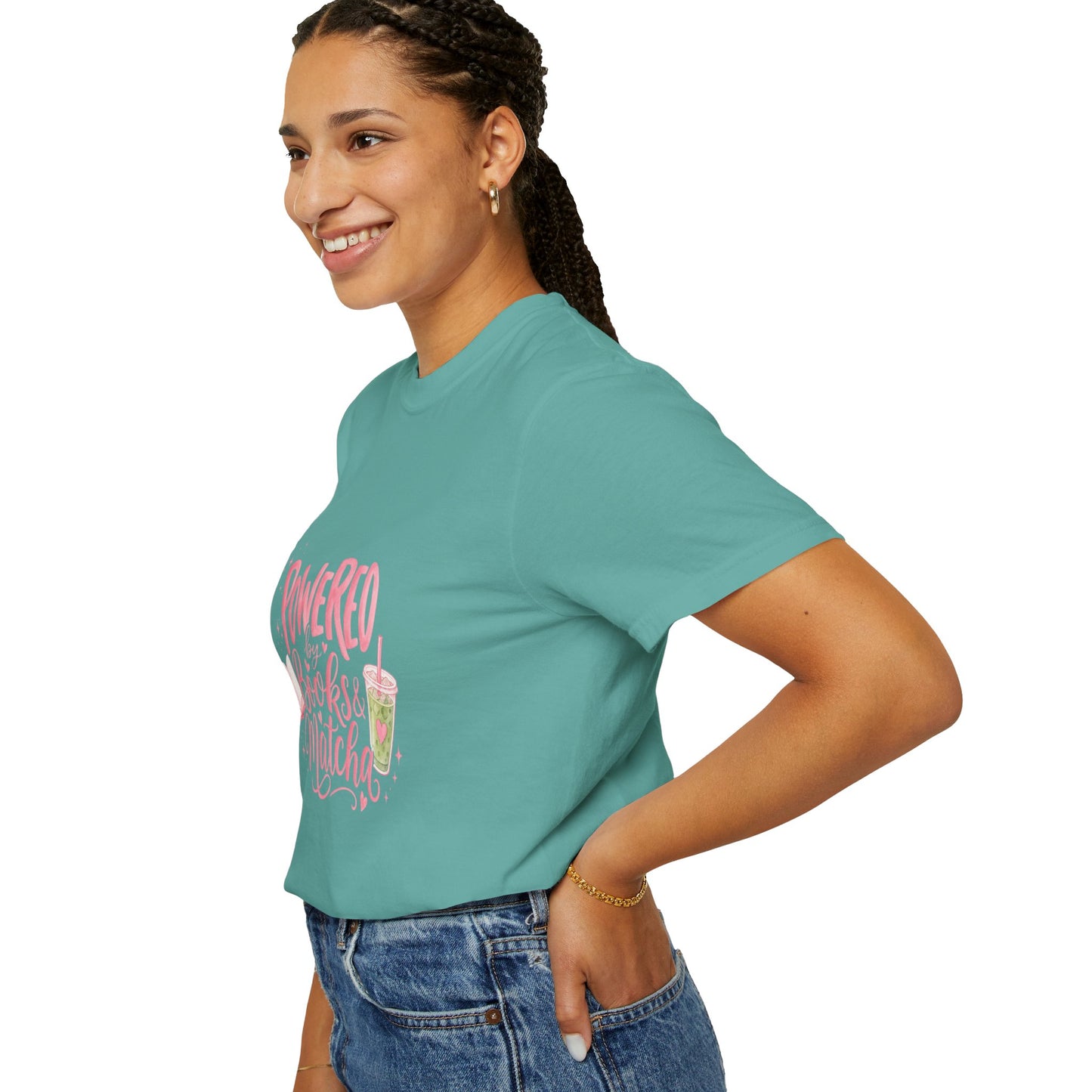 "Powered by Books & Matcha" T-Shirt