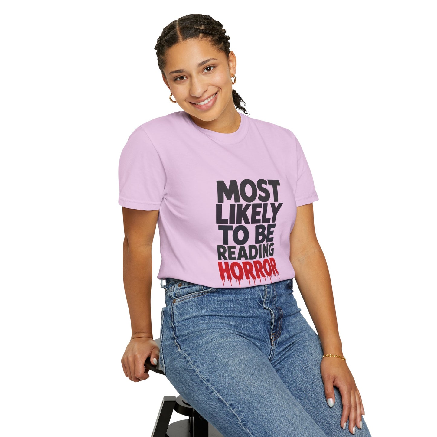 Horror Reader T-Shirt — "Most Likely to Be Reading Horror" Graphic Tee